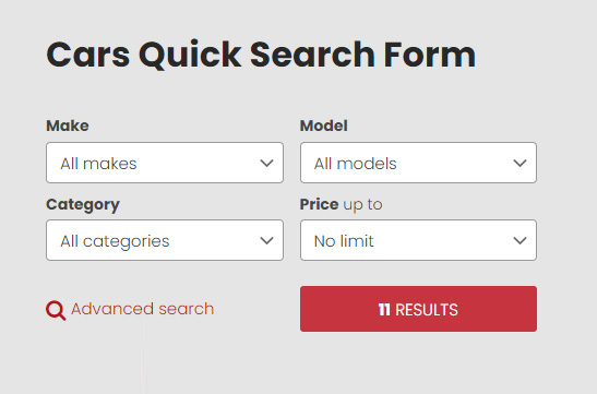 car quick search form compact