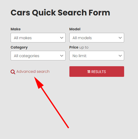 car quick search form